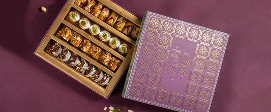 Festive gift box of Indian sweets for Diwali celebrations
