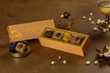Luxury Indian Mithai Gift Box – Aura Golden 4pcs by VARQ