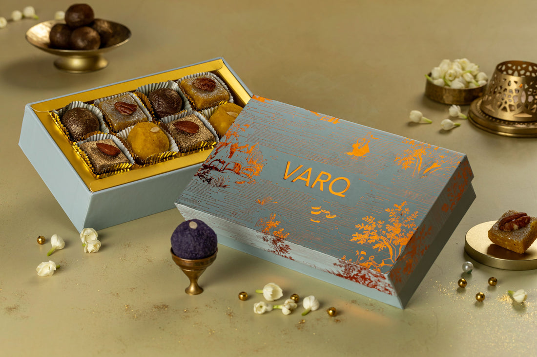 Aura Collection Sea Blue 8pcs Premium Mithai Box by VARQ